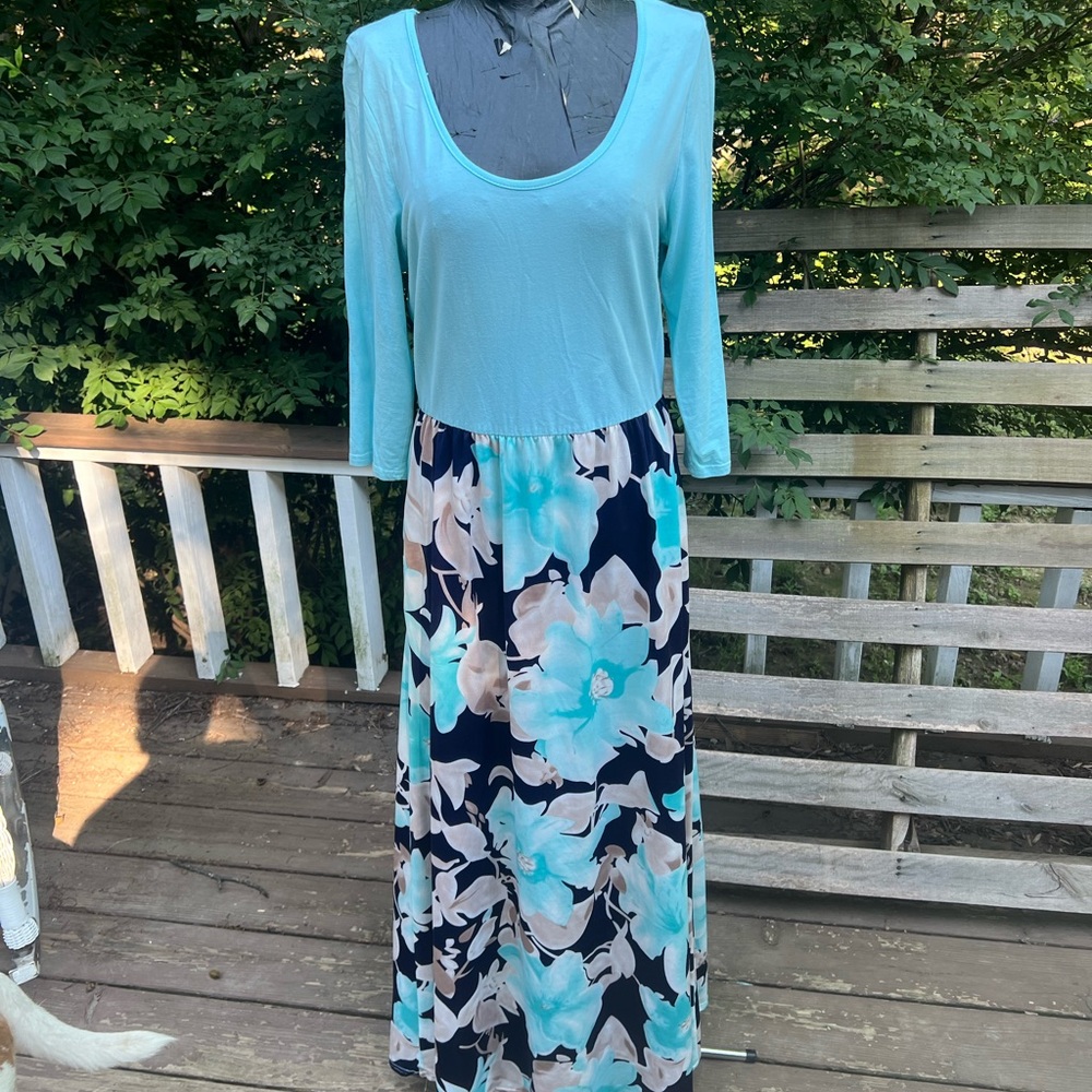 Floral Blue Maxi Dress
